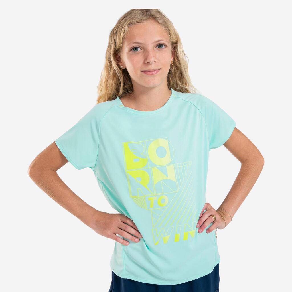 Girl's KIPRUN DRY+ 500 breathable running T-shirt - pastel green